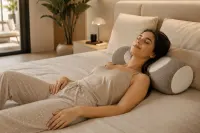 Buckwheat pillow used as neck support for a back sleeper