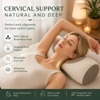 Woman lying with her neck resting on the HuskRest contoured pillow