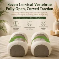 Two HuskRest pillows seen end-on, showing the curved neck rest