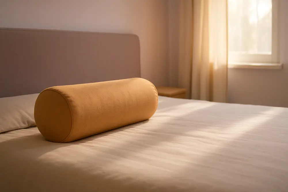 Buckwheat pillow used as neck support for a back sleeper in bed